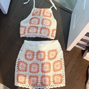 Pink Lily White Crochet Detail